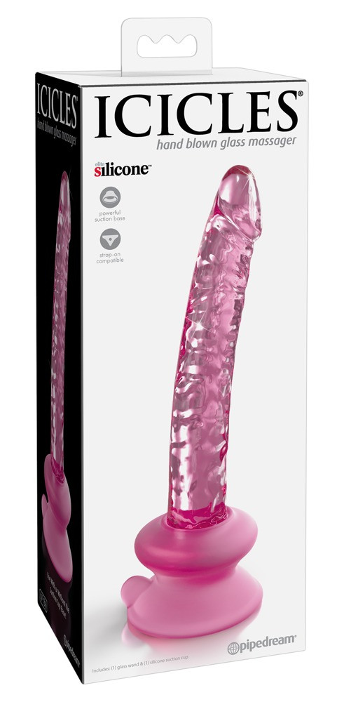 Icicles No. 86 - péniszes üveg dildó (pink)