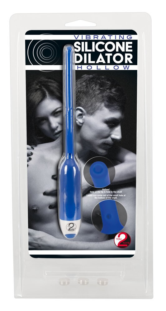 You2Toys - DILATOR - üreges szilikon húgycsővibrátor - kék (7mm)