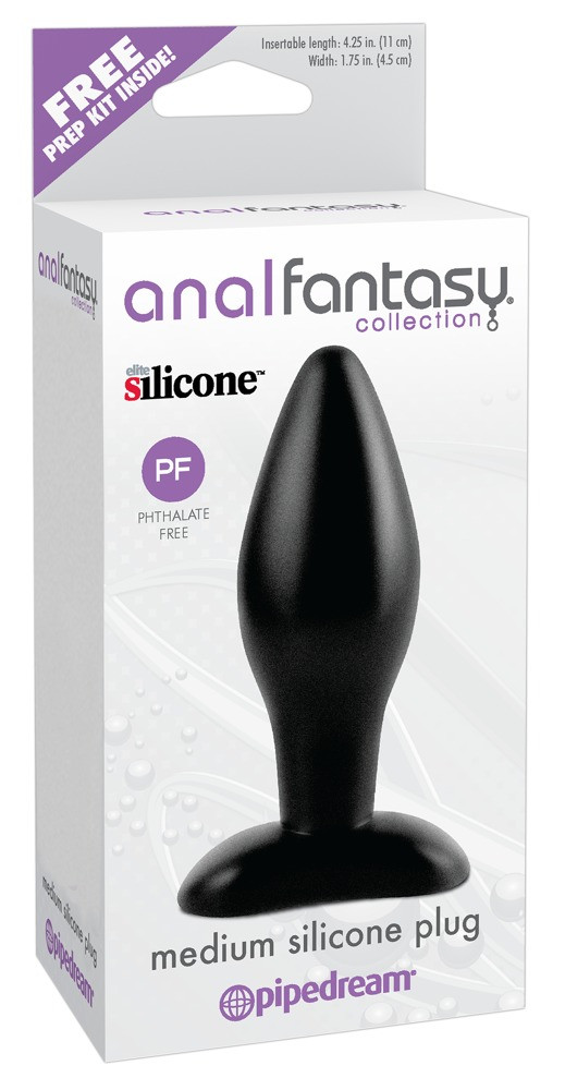 analfantasy Medium plug - szilikon anál dildó - közepes (fekete)