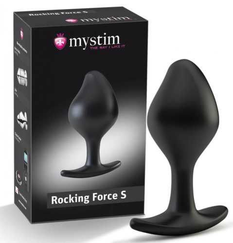 mystim Rocking Force S - elektro kúp dildó - kicsi (fekete)