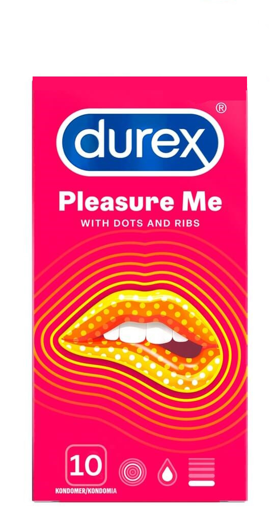 Durex Pleasure Me - bordás-pontozott óvszer (10db)