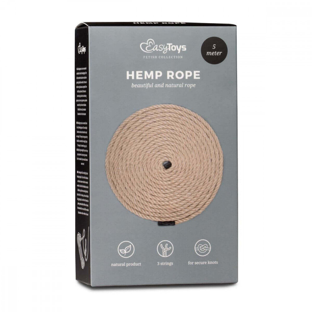 Easytoys Hemp Rope - bondage kötél (5m) - natúr