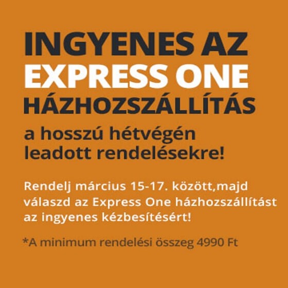 Ingyenes Express One szállítás 4.990Ft feletti rendelés esetén most hétvégén!