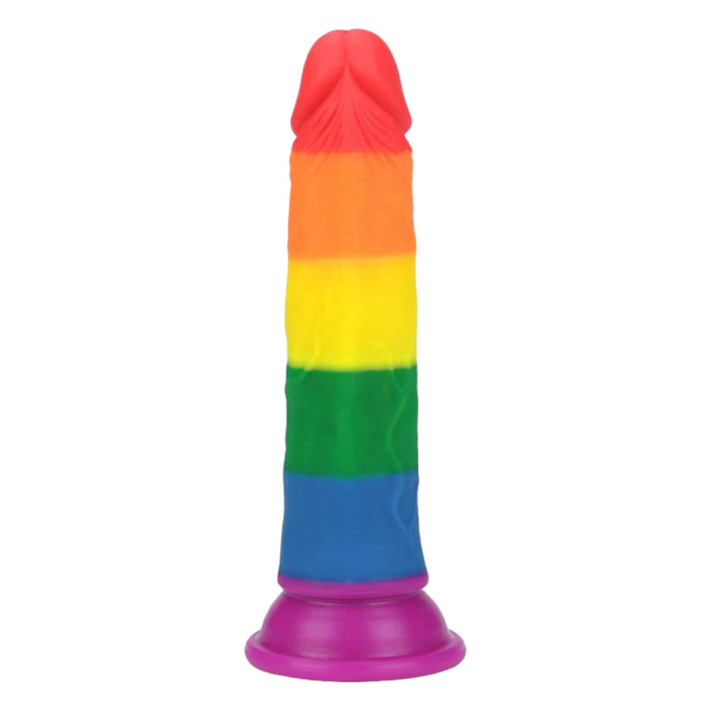 Lovetoy Prider - élethű dildó - 19cm (szivárvány)